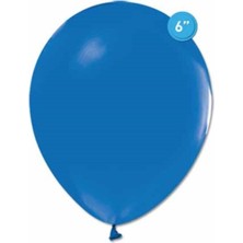 Eğlence Marketi 6 Inç Yuvarlak Balon 15 cm Çap 20 Adet Mavi