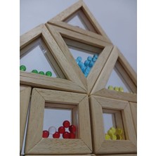Root Wooden Toys Waldorf Ahşap 12'li Boncuklu Rainbow Blokları