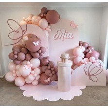 Eğlence Marketi Makaron Pembe ve Rosewood Balon Zinciri 100 Adet
