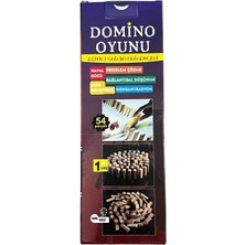 Sıfır312 54 Parça Mdf Ahşap  Denge Oyunu ve Domino Oyunu 2'si 1 Arada