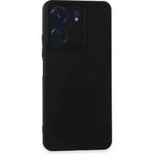 Ahk Xiaomi Redmi 13C Kılıf ve Ekran Koruyucu Set Silinebilir Soft Liquid Silikon Nano Cam - Siyah