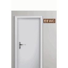 Güneş Lazer Kapı ve Duvar Dekorasyon Dekoratif Uyarı ve Yönlendirme Wc  Yazısı Ahşap 30X10 cm