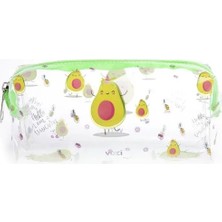 İleri Grup Şeffaf Desenli Fermuarlı Kalem Kutusu - Avokado