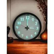 Bahat Fosforlu Gece Karanlıkta 5 Saat Parlayan Duvar Saati Plastik Çap 28 cm V2