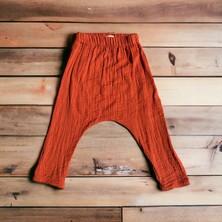 Enhitbaby Çift Kat Müslin, Çocuk Müslin Şalvar Pantolon, %100 Pamuk, Beli Lastikli