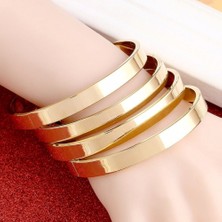 Modern Accessories Düz Kartier Model Bileklik Gold Renk Kelepçe