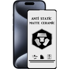 Caseart Apple iPhone 15 Pro Tam Kaplayan Anti Statik Kırılmayan Mat Seramik Nano Esnek Ekran Koruyucu Cam