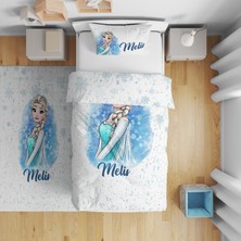 Adenka Home Isme Özel,  Elsa Desen Tek Kişilik Nevresim Seti