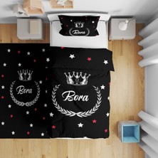 Adenka Home Isme Özel,  Sünnet Çelenk Yıldız Desen Tek Kişilik Nevresim Seti