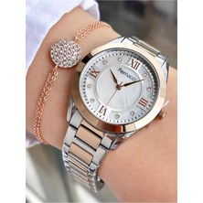 Ferrucci Çelik Su Geçirmez Retro Tasarım Kadın Kol Saat+Şık Bileklik Hediye