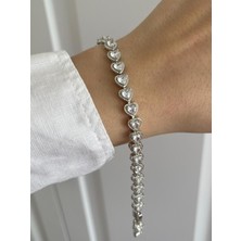 Zweig Swarovski Kalpli Çelik Bileklik