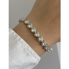 Zweig Swarovski Kalpli Çelik Bileklik