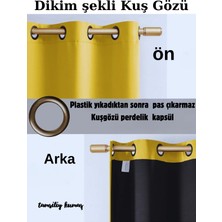 Mebelport Curtain Sarı Double Blackout 100%  Karartma Kuş Gözü Dikim (Iki Kanat)