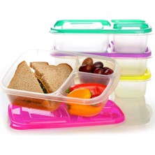 5DM 3 Bölmeli Kapaklı Sefer Tası Pratik Gıda Saklama Erzak Kabı - Kahvaltılık