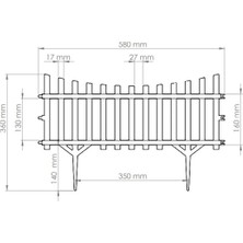 Alshop Yeşil Mini Bahçe Çiti Dekoratif Esnek Plastik Çit Peyzaj Koruma Panel Çit 58-36 cm 1 Adet