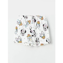 LC Waikiki  Gömlek Yaka Minnie Mouse Baskılı Kısa Kollu Kız Çocuk Şortlu Pijama Takımı