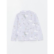 LC Waikiki  Gömlek Yaka Desenli Uzun Kollu Kız Çocuk Pijama Takımı