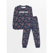 LC Waikiki  Bisiklet Yaka Spiderman Baskılı Uzun Kollu Erkek Çocuk Pijama Takımı