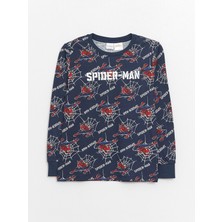 LC Waikiki  Bisiklet Yaka Spiderman Baskılı Uzun Kollu Erkek Çocuk Pijama Takımı