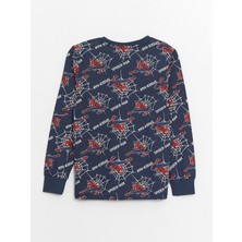 LC Waikiki  Bisiklet Yaka Spiderman Baskılı Uzun Kollu Erkek Çocuk Pijama Takımı