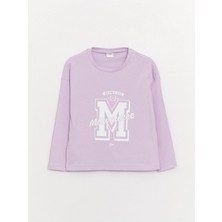 Lc Waikiki Lcw Kids Bisiklet Yaka Baskılı Uzun Kollu Kız Çocuk Pijama Takımı