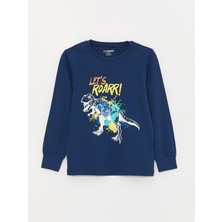 Lc Waikiki Lcw Kids Bisiklet Yaka Baskılı Uzun Kollu Erkek Çocuk Pijama Takımı