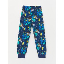 Lc Waikiki Lcw Kids Bisiklet Yaka Baskılı Uzun Kollu Erkek Çocuk Pijama Takımı