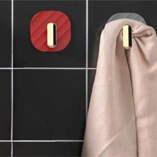 Mbb E-Ticaret Mbb Eticaret 2li Yapışkanlı Retro Askılık Dolap Kapak Kulpu Kırmızı