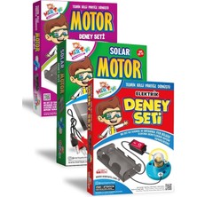 Mor Toys Mortoys 3' Lü Deney Seti, Elektrik, Motor, Solar Motor Deney Setleri