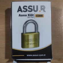 Asur Assurr Asma Kilit Sarı 63 mm Kısa Kalın Ağır Kaliteli(Çelik Kanca)