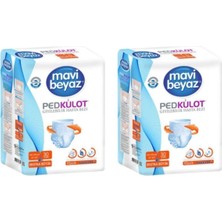 Mavi Beyaz Ped Emici Külot Hasta Bezi 30'lu Xlarge- Ekstra Büyük Boy Paket 60 Adet