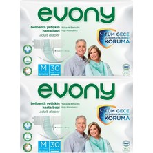 Evony Hasta Bezi Yetişkin Bel Bantlı Tekstil Yüzey M-Orta Boy 60 Adet (2pk*30)
