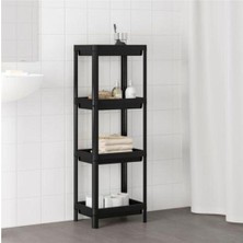 IKEA Vesken 3 Katlı Siyah Bölmeli Banyo Raf Düzenleyici