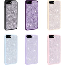 Ezotech  iPhone 8 Plus - Uyumlu Parlak Taşlı Tasarım Ston Kapak-Lila
