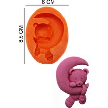 Butedo Ay ve Ayıcık Silikon Şeker Hamuru, Sabun, Mum Kalıp