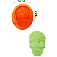 Butedo Kafatası Desenli Silikon Şeker Hamuru, Sabun, Mum Kalıp