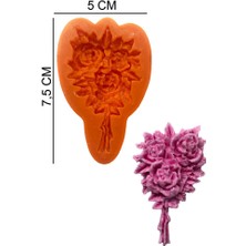 Butedo Çiçek Buket Silikon Şeker Hamuru, Sabun, Mum Kalıp