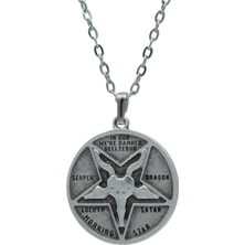 Lucifer Morning Star  Zincir Kolye - Gümüş Kaplama - Erkek Kadın Kolye - Kod:448