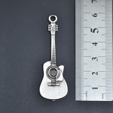 Bu Farklı 3'lü Klasik Akustik Gitar Kuru Kafa Gitar Kulaklık  Erkek Kadın Kolye Seti - Kod:1108