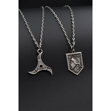 2'li Anime Attack On Titan Acrylic Maria Anime Naruto Erkek Kadın Kolye Seti - Kod:1199