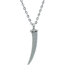 Fil Dişi  Zincir Kolye - Gümüş Kaplama - Erkek Kadın Kolye - Kod:392