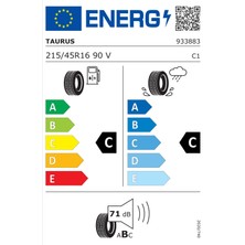 Taurus 215/45 R16 90V Xl High Performance Oto Yaz Lastiği (Üretim Yılı: 2024)