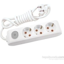 Viko Multi-Let Üçlü Priz Anahtarlı Topraklı Kablolu Çocuk Korumalı 5 Metre-Beyaz