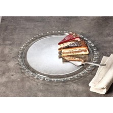 Paşabahçe 10673 Patisserie Büyük Cam Servis Tabağı 26 cm Şık Desenli 1 Adet