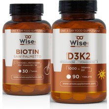 WiseLab Biotin 2500 Mcg 30 Tablet + Vitamin D3 K2