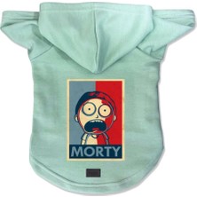 Buddy Store Kedi & Köpek Sweatshirt Hoodie - Rick & Morty Baskılı Gri & Su Yeşili 2'li Set Sweatshirt