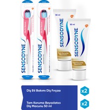 Sensodyne Diş Eti Bakımı Diş Fırçası + Tam Koruma Diş Macunu 50 ml x 2