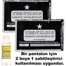 Tek Yıldız Kumaş Boyası Siyah 2 Adet Sabitleştirici Fiske 1 Adet Kumaş Boyası Seti