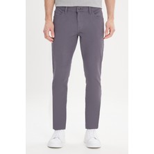 Altınyıldız Classics Erkek Antrasit Slim Fit Dar Kesim 5 Cep Pamuklu Kanvas Esnek Chino Pantolon