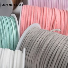 Haicheng Shop Bej Tarzı 50 Yards Düz Faux Süet Kore Kadife Deri Kordon Dıy Dantel Halat Iplik Takı Yapımı Için Dekoratif El Sanatları (Yurt Dışından)